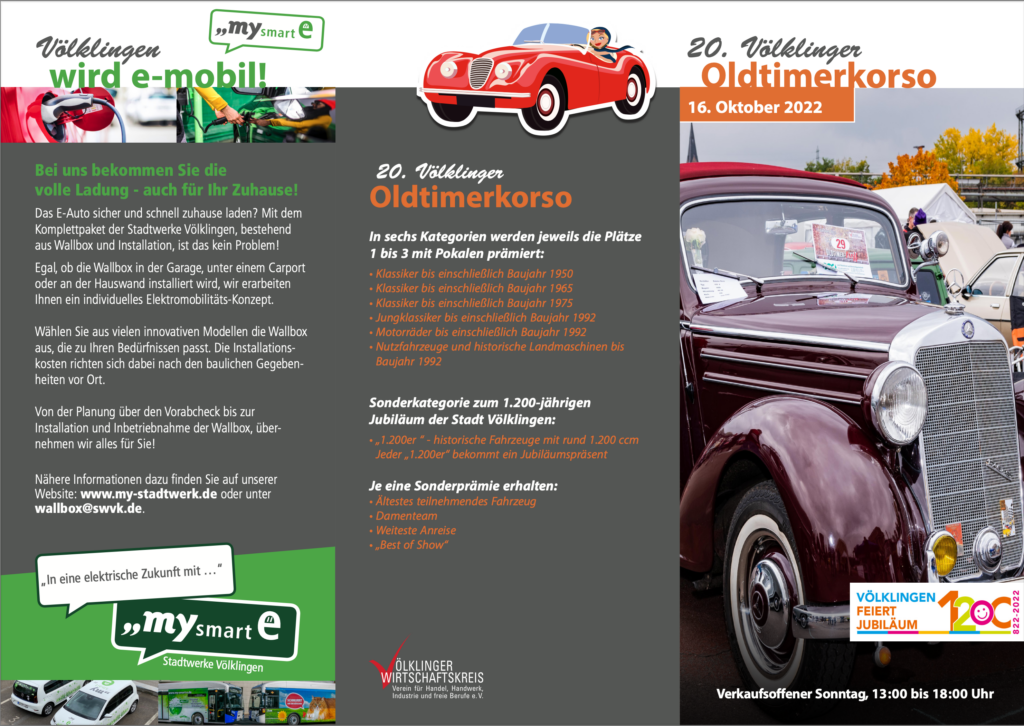 20. Völklinger Oldtimerkorso Flyer 2022 Seite 1